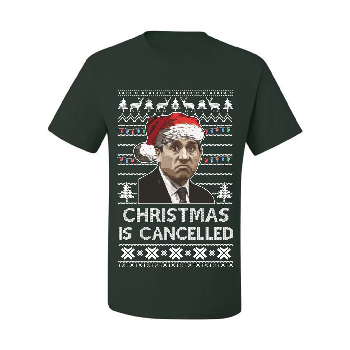 Men's Ugly T-shirt for Christmas  Shirt Michael Scott Office "Christmas Is Cancelled" Ugly Christmas T-shirt  Ugly Christmas  Men's T-Shirt