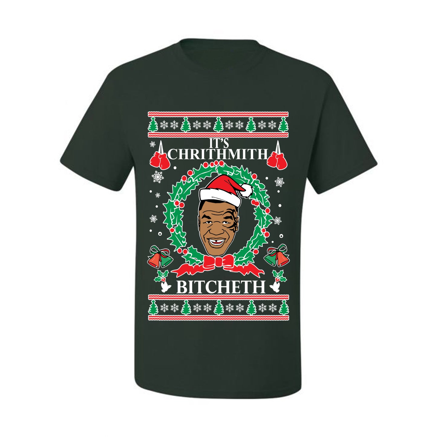 Ugly Holiday  Tyson Lisp "It's Chrithmith Bitcheth" Ugly Christmas T-shirt  Ugly Christmas  Men's T-Shirt