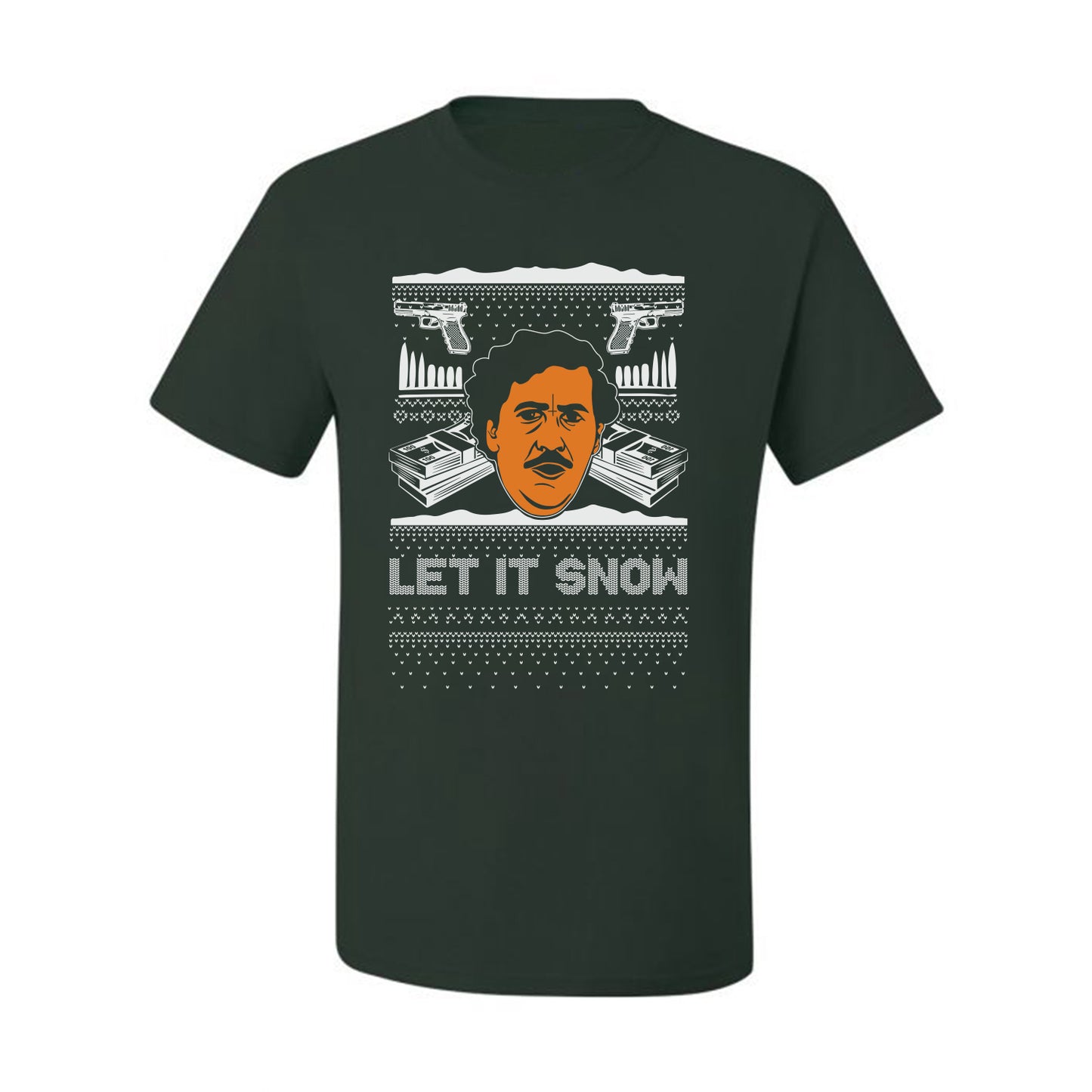 Ugly Christmas  Tshirt Graphic Funny, Let It Snow, Pablo Escobar, Merry Xmas Ugly Christmas Tshirt Men's Graphic T-Shirt Ugly Christmas  Men's T-Shirt