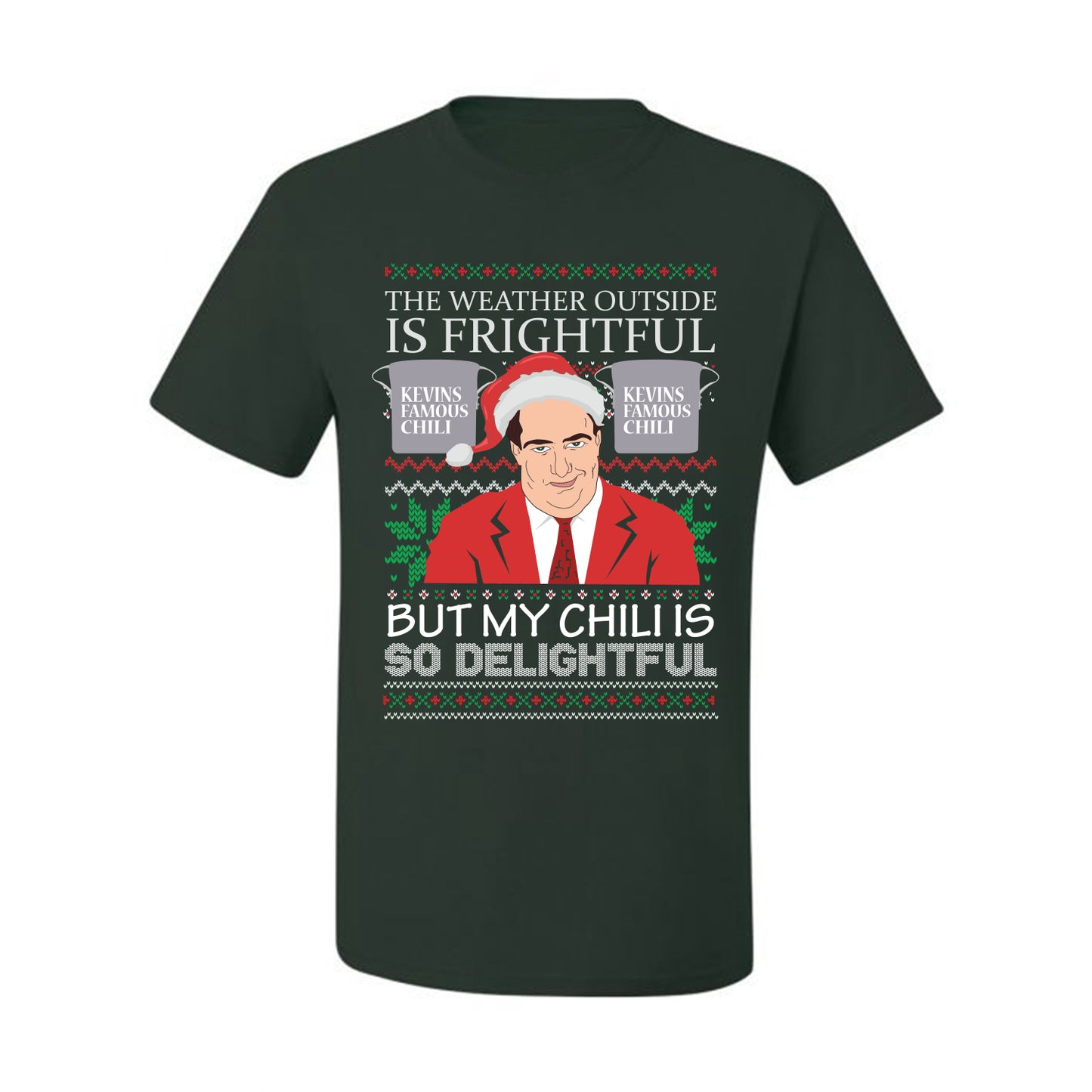 Ugly Christmas  Tshirt Graphic Kevin's Famous Chili is So Delightful, Wild Bobby  Ugly Christmas Tshirt Men's Graphic T-Shirt Ugly Christmas  Men's T-Shirt