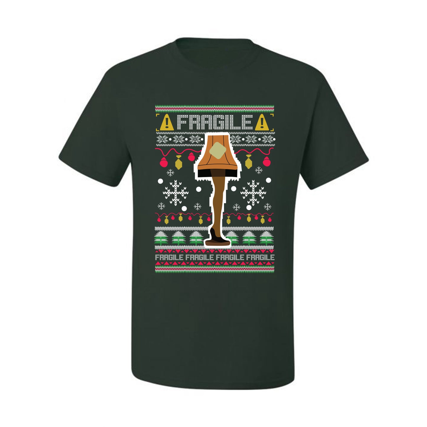 Men's Funny Ugly Xmas Holiday T-shirt s Wild Bobby's Fragile Leg Lamp Ugly Christmas T-shirt  Ugly Christmas  Men's T-Shirt
