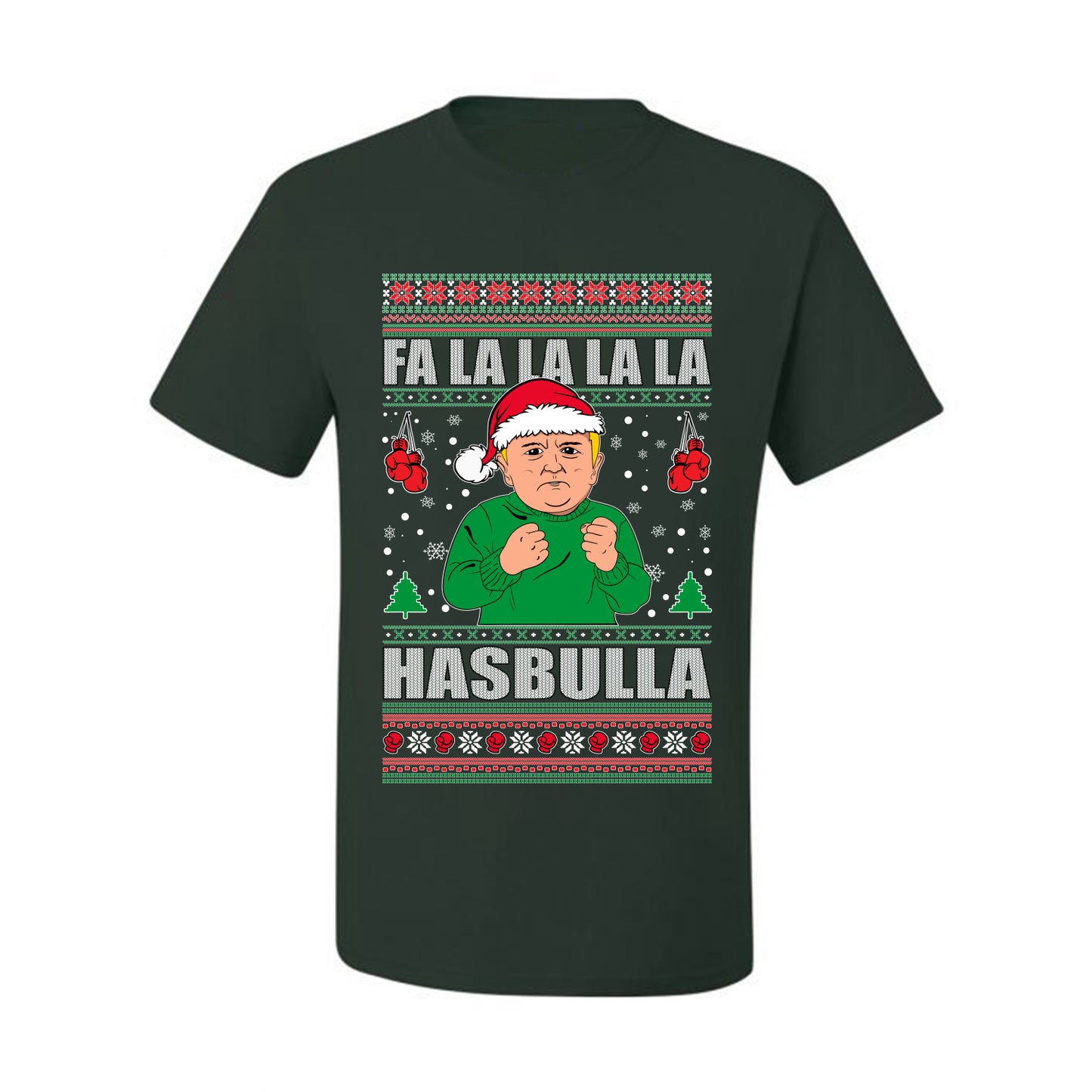Men's Ugly Xmas  Shirt Tshirt, FA la la la la HASBULla Ugly Christmas Tshirt Men's Graphic T-Shirt Ugly Christmas  Men's T-Shirt