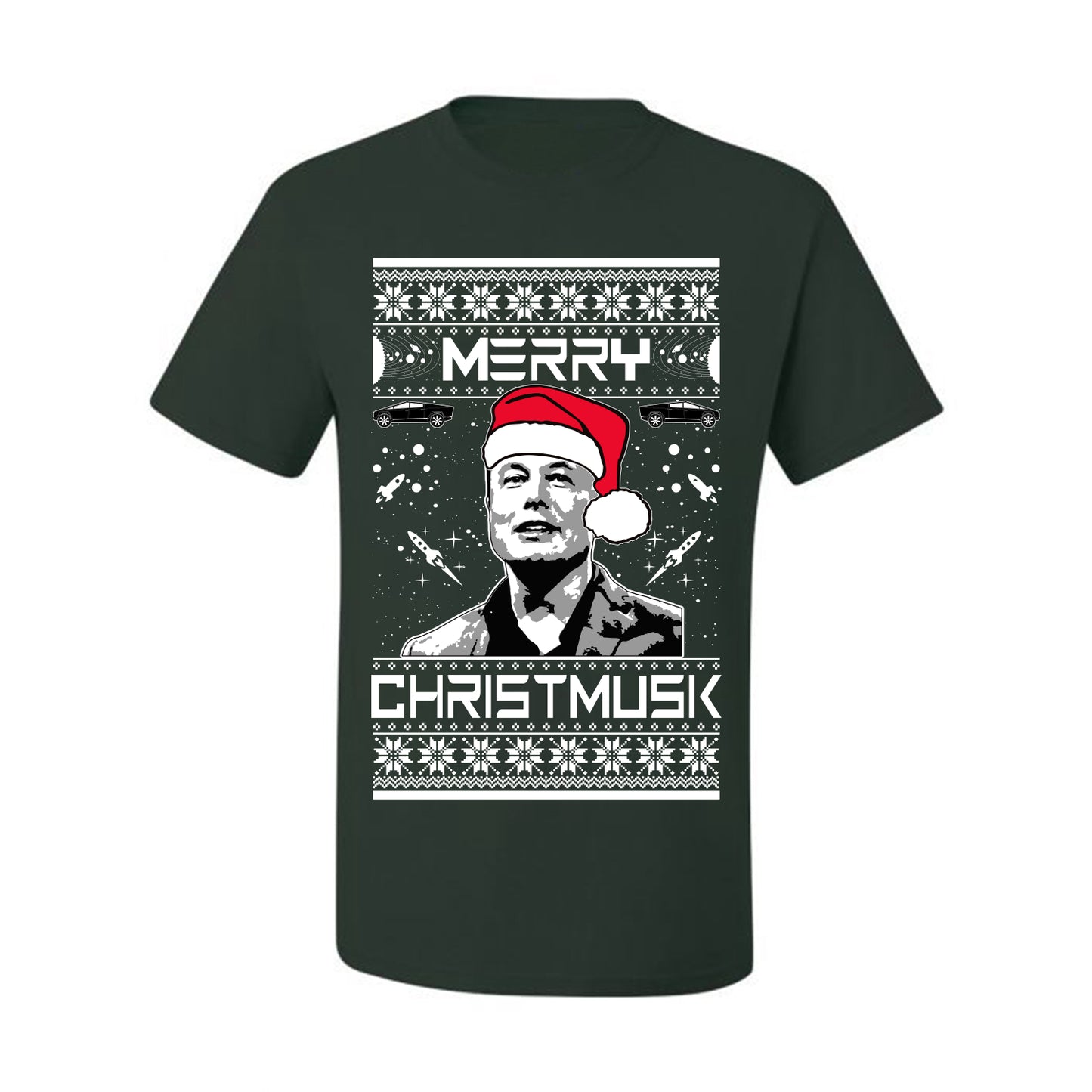 Elon Musk Meme Merry Christmusk Ugly Xmas  Tshirt Ugly Christmas Tshirt Men's Graphic T-Shirt Ugly Christmas  Men's T-Shirt