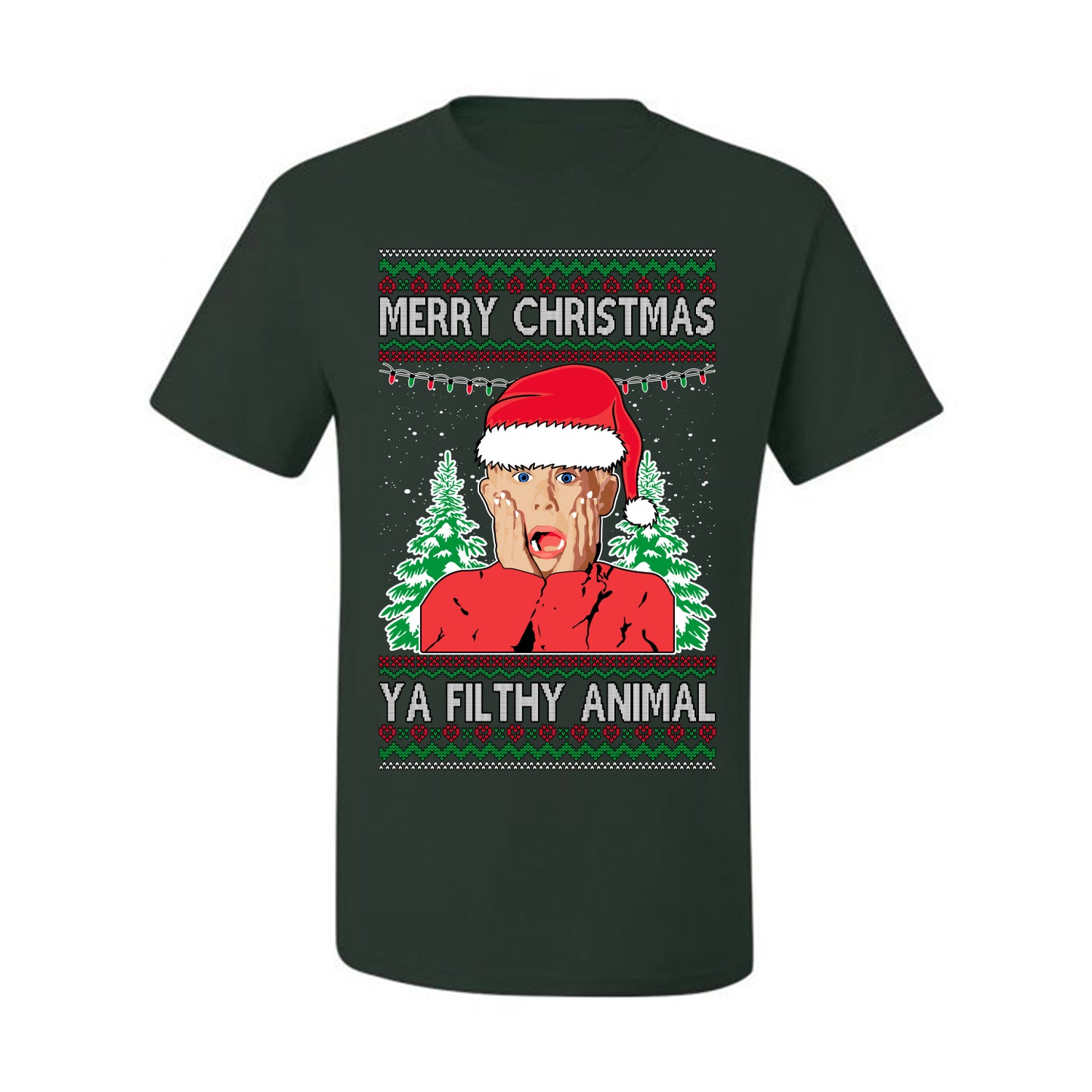 Filthy Animal Christmas Sweatshirt Kevin Movie Christmas Sweater, Ugly Christmas Sweater Unisex Crewneck Sweatshirt Ugly Christmas Sweater Men's T-Shirt