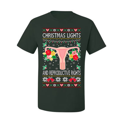 Ugly Christmas T-shirt Graphic  , Christmas Lights & Reproductive Rights Ugly Christmas T-shirt  Ugly Christmas  Men's T-Shirt