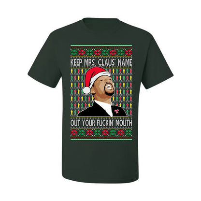 Will Smith Slapping Chris Rock Meme "Get Mrs Claus' Name Out of Your Mouth" , Graphic  Ugly Xmas Tshirt  Ugly Christmas Tshirt Men's Graphic T-Shirt Ugly Christmas  Men's T-Shirt