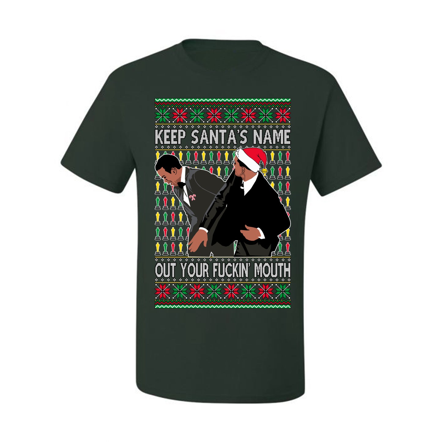Meme Ugly Christmas  Tshirt , Will Smith Slapping Chris Rock, Wife, Award Show Joke, Ugly Christmas Tshirt Men's Graphic T-Shirt Ugly Christmas  Men's T-Shirt