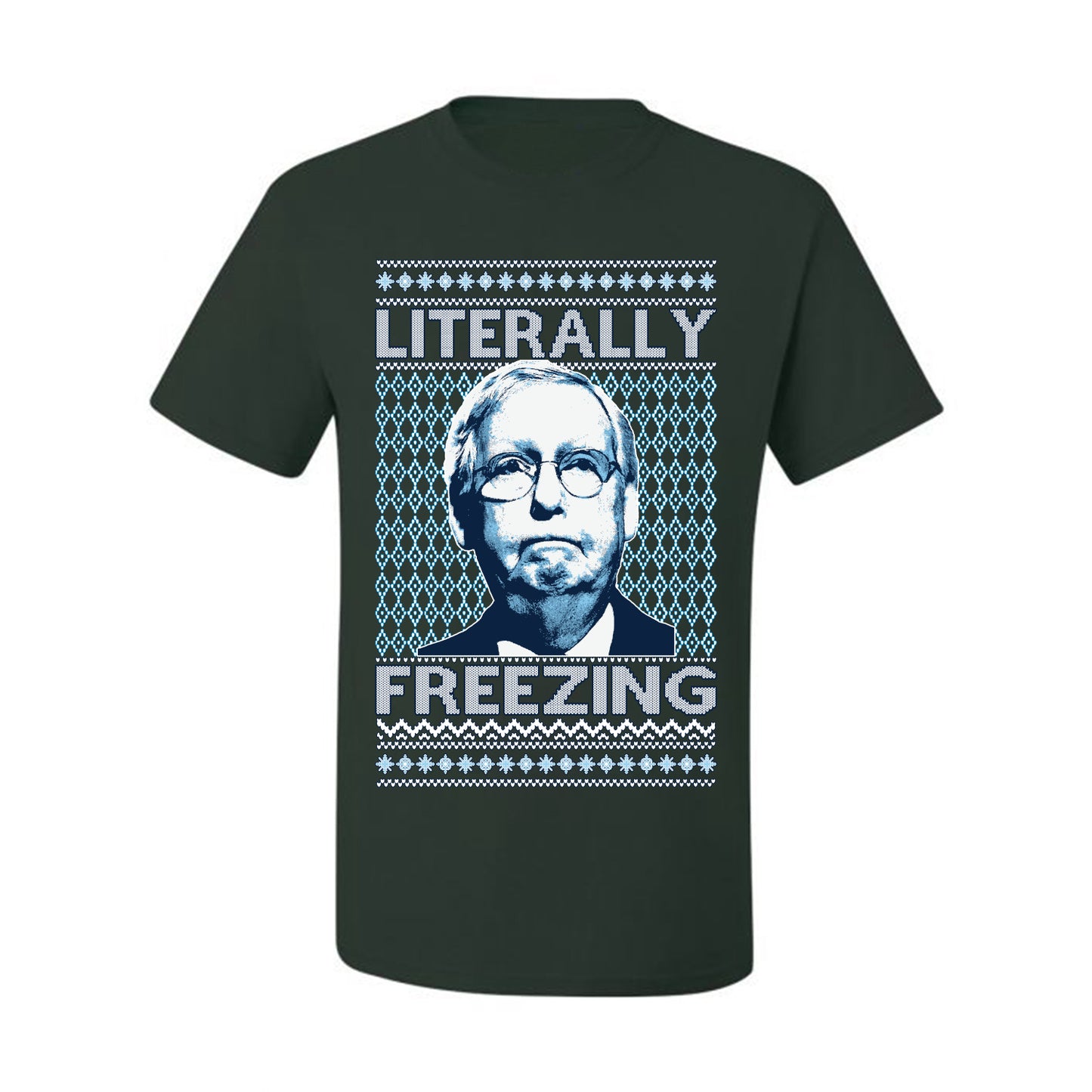 Literally Freezing McConnell , Merry Christmas Tee, Ugly Christmas,  Sweater Men's T-Shirt
