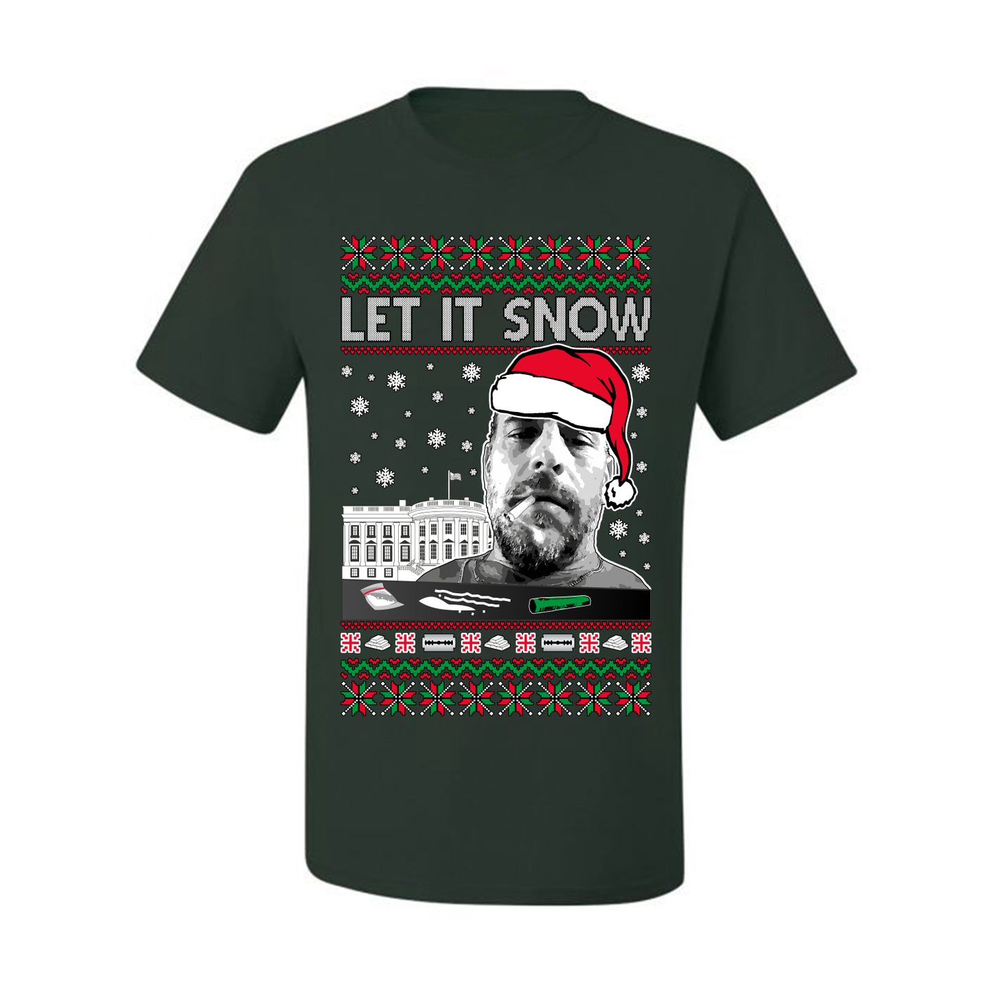 Hunter Let It Snow Biden , Merry Christmas Tee, Ugly Christmas,  Sweater Men's T-Shirt