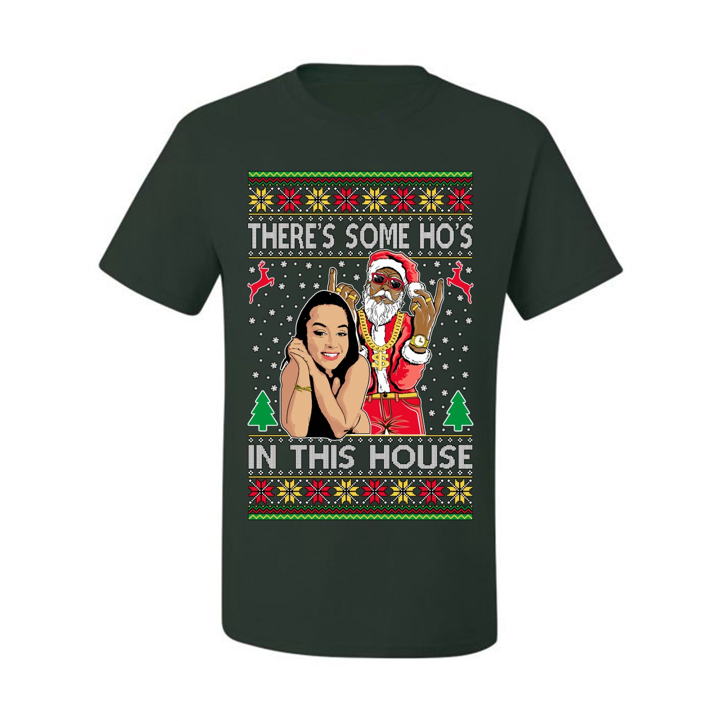 Santa the Plug Hos In This House , Merry Christmas Tee, Ugly Christmas,  Sweater Men's T-Shirt