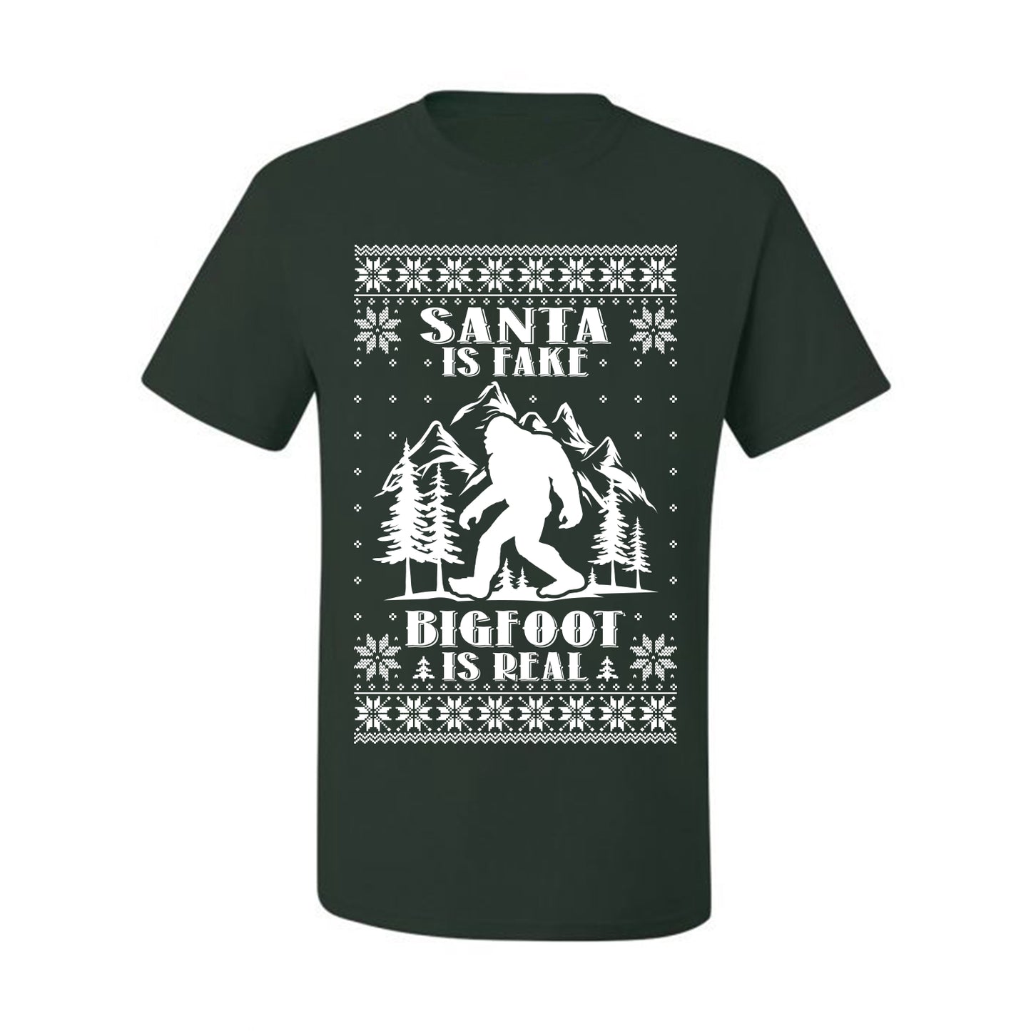 Santa Is Fake Bigfoot Is Real ,Christmas Gifts, Funny Xmas Gift Idea, Ugly Christmas Sweater Men's T-Shirt