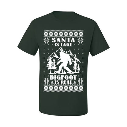 Santa Is Fake Bigfoot Is Real ,Christmas Gifts, Funny Xmas Gift Idea, Ugly Christmas Sweater Men's T-Shirt