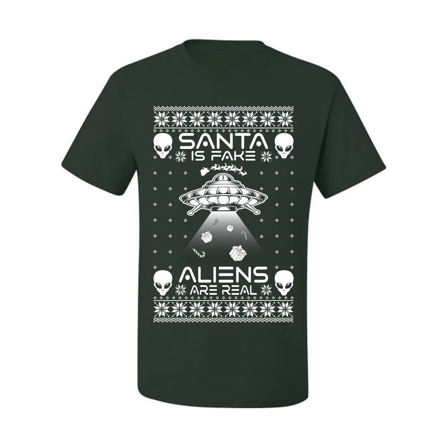 Santa Is Fake Aliens Are Real ,Christmas Gifts, Funny Xmas Gift Idea, Ugly Christmas Sweater Men's T-Shirt