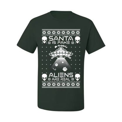 Santa Is Fake Aliens Are Real ,Christmas Gifts, Funny Xmas Gift Idea, Ugly Christmas Sweater Men's T-Shirt