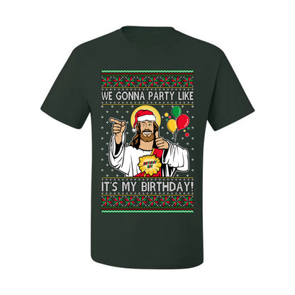 Gonna Party Like It's My Birthday Jesus, Christmas Gifts, Funny Xmas Gift Idea, Ugly Christmas Sweater Men's T-Shirt
