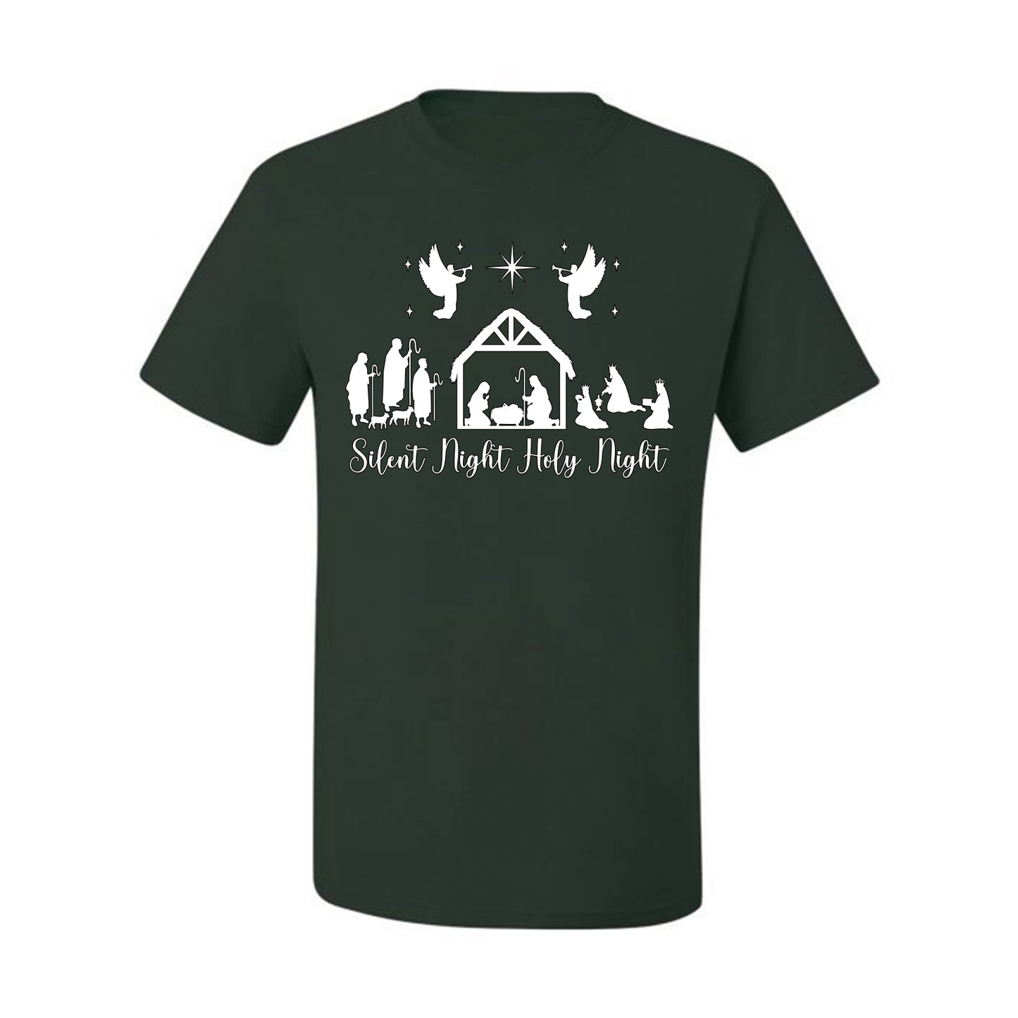Silent Night Holy Night Religious Jesus Ugly Christmas Sweater, Christmas Gifts, Funny Xmas Gift Idea, Men's T-Shirt