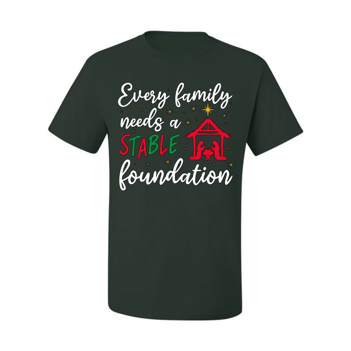 Every Family Needs a Stable Foundation Ugly Christmas Sweater, Christmas Gifts, Funny Xmas Gift Idea, Men's T-Shirt