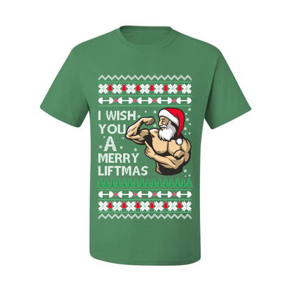 Ugly Xmas Tshirt  Graphic, Santa Fitness Workout, Merry Liftmas, Gym Swole Gift Ugly Christmas Tshirt Men's Graphic T-Shirt Ugly Christmas  Men's T-Shirt
