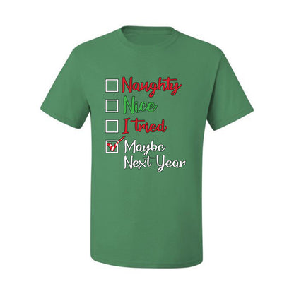 Men's Ugly Christmas  Shirt Naughty Nice I Tried Maybe Next Year Checklist  Ugly Christmas Tshirt Men's Graphic T-Shirt Ugly Christmas  Men's T-Shirt
