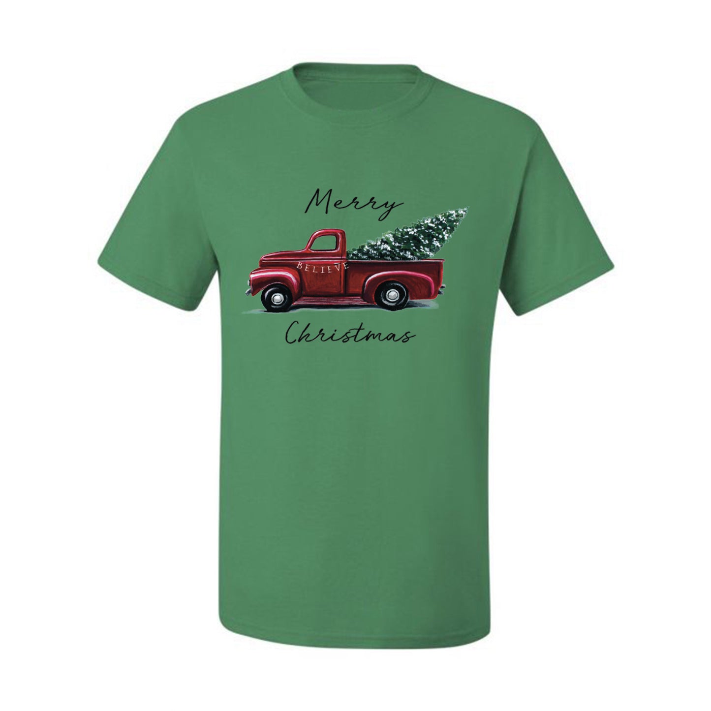 Men's Graphic Shirt, Red Pick Up Truck, Merry Christmas Ugly Christmas Tshirt Men's Graphic T-Shirt Ugly Christmas  Men's T-Shirt