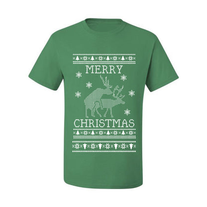 Funny  Ugly Xmas Holiday T-shirt  Merry Christmas Reindeer Humping  Ugly Christmas T-shirt  Ugly Christmas  Men's T-Shirt
