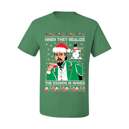 Funny  Ugly Xmas Graphic  T-shirt Leo The Eggnog Meme  Ugly Christmas T-shirt  Ugly Christmas  Men's T-Shirt