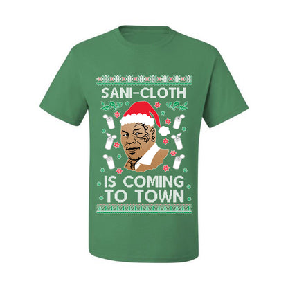 Ugly Xmas Tshirt  Graphic , Mike Tyson, Sani Cloth is Coming to Town, Wild Bobby Ugly Christmas Tshirt Men's Graphic T-Shirt Ugly Christmas  Men's T-Shirt