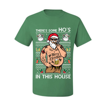 "There's Some Ho's In This House"  Graphic  Ugly Holiday Xmas Tshirt , Wild Bobby Ugly Christmas Tshirt Men's Graphic T-Shirt Ugly Christmas  Men's T-Shirt