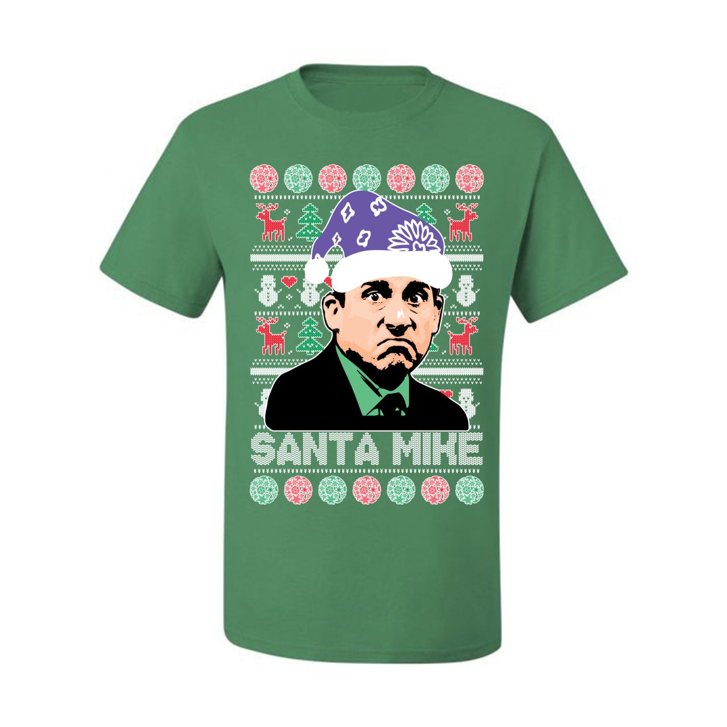 The Office Santa Mike Michael Scott Graphic  Ugly Xmas  T-shirt Ugly Christmas T-shirt  Ugly Christmas  Men's T-Shirt