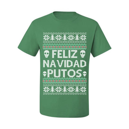 Men's Ugly Xmas  Shirt Feliz Navidad Putos Ugly Christmas Tshirt Men's Graphic T-Shirt Ugly Christmas  Men's T-Shirt