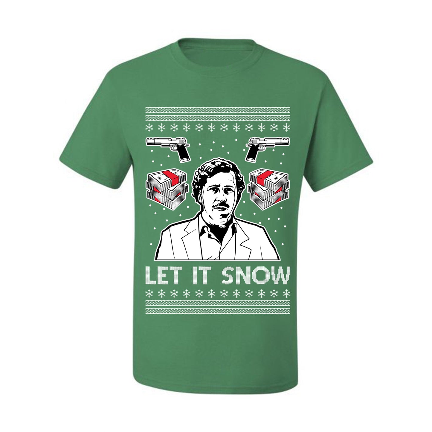 Ugly Christmas Tshirt , Escobar Let It Snow Ugly Christmas Tshirt Men's Graphic T-Shirt Ugly Christmas  Men's T-Shirt