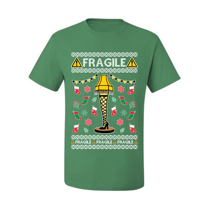 Graphic Ugly  Christmas T-shirt  Fragile Leg Lamp Movie Ugly Christmas T-shirt  Ugly Christmas  Men's T-Shirt