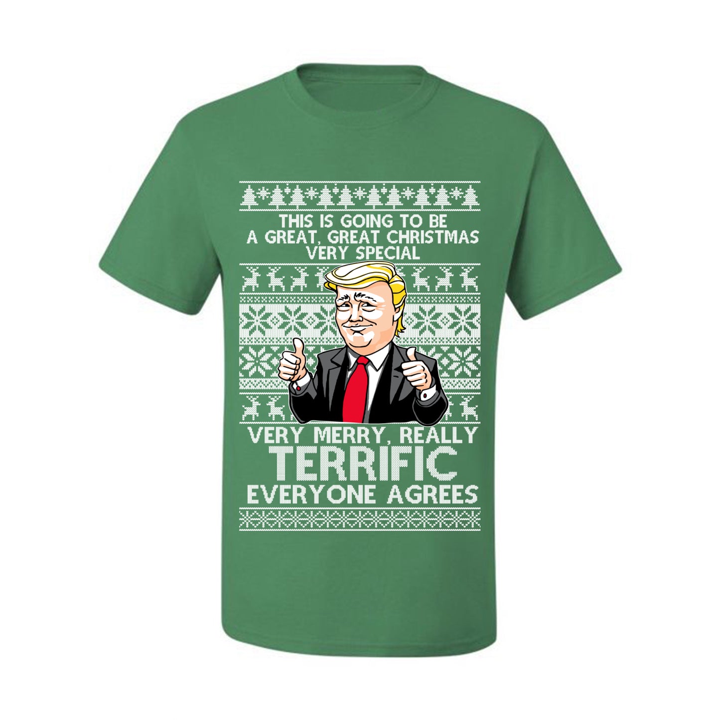 Funny Donald Trump Ugly Xmas Holiday T-shirt  Great Terrific Merry Christmas Ugly Christmas T-shirt  Ugly Christmas  Men's T-Shirt