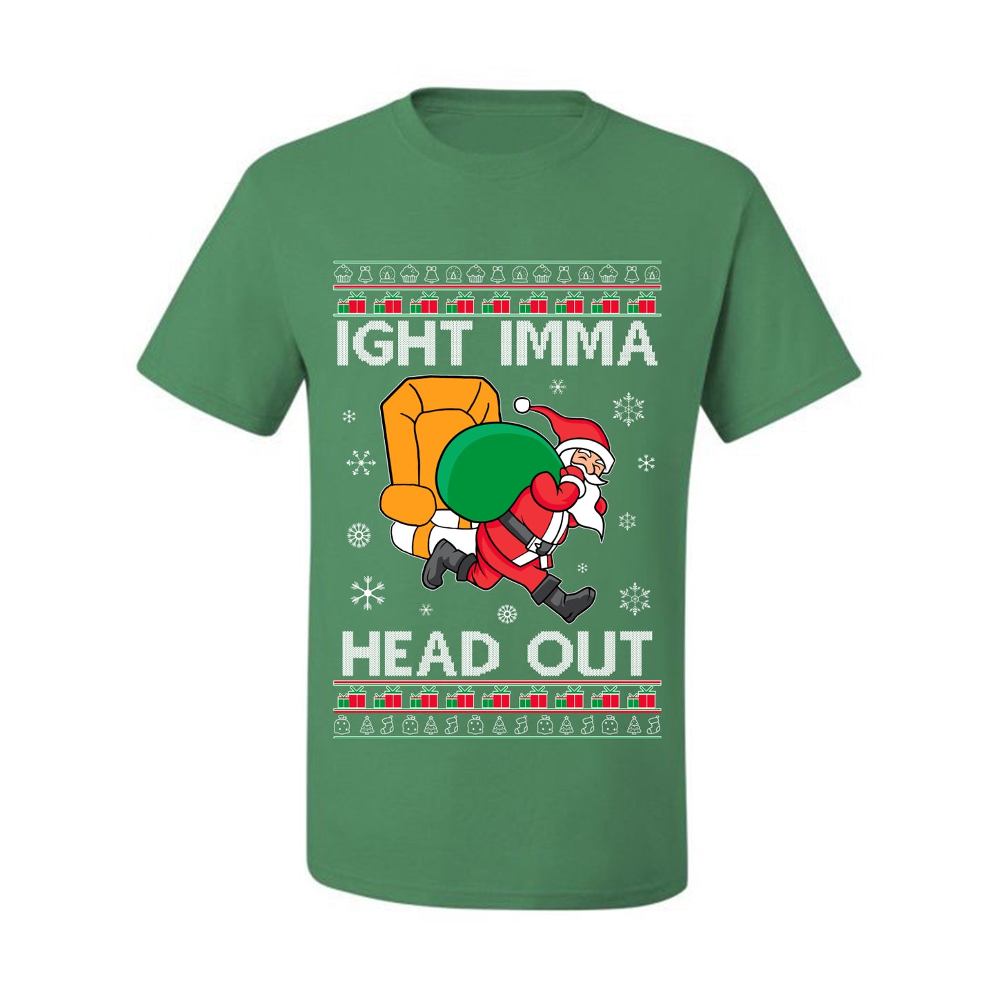 Graphic Funny Meme Ugly Christmas  T-shirt  Ight Imma Head Out, Wild Bobby Ugly Christmas T-shirt  Ugly Christmas  Men's T-Shirt
