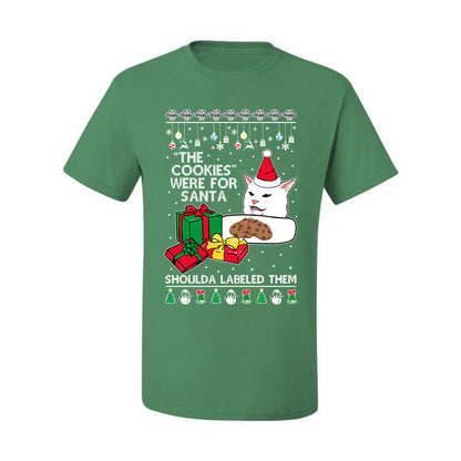 Cat Meme The Cookies Were For Santa Cute Xmas Meme, Christmas Gifts, Funny Xmas Gift Idea, Ugly Christmas Sweater Men's T-Shirt