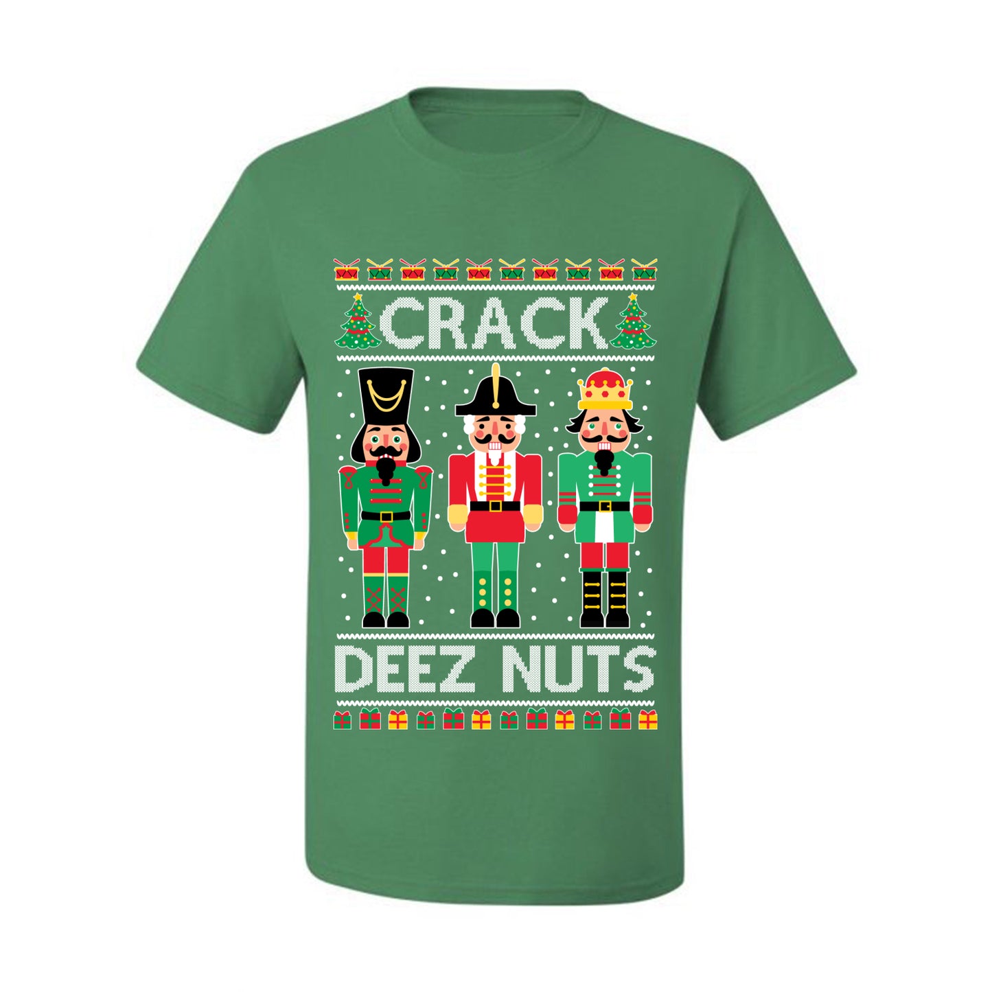 Ugly Holiday Meme T-shirt "Crack Deez Nuts" Ugly Christmas T-shirt  Ugly Christmas  Men's T-Shirt