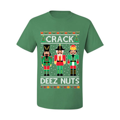 Ugly Holiday Meme T-shirt "Crack Deez Nuts" Ugly Christmas T-shirt  Ugly Christmas  Men's T-Shirt