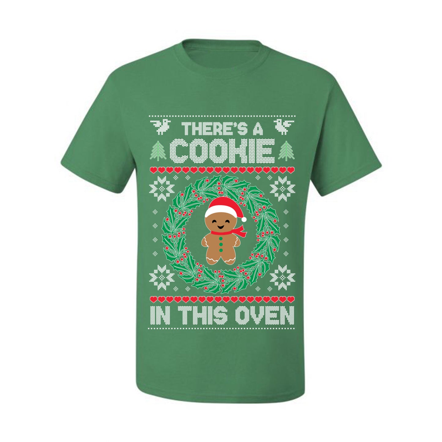 Ugly Christmas  T-shirt "Theres a Cookie in this Oven" Pregnancy Announcement  T-Shirt Ugly Christmas T-shirt  Ugly Christmas  Men's T-Shirt