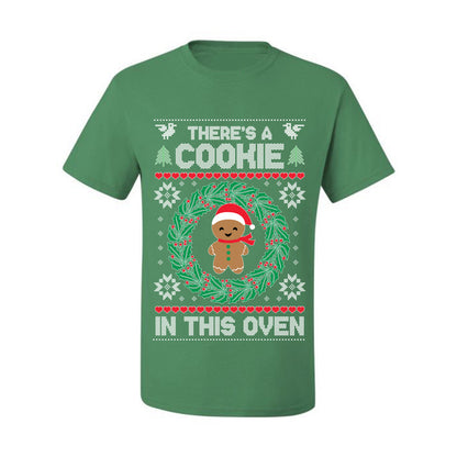 Ugly Christmas  T-shirt "Theres a Cookie in this Oven" Pregnancy Announcement  T-Shirt Ugly Christmas T-shirt  Ugly Christmas  Men's T-Shirt