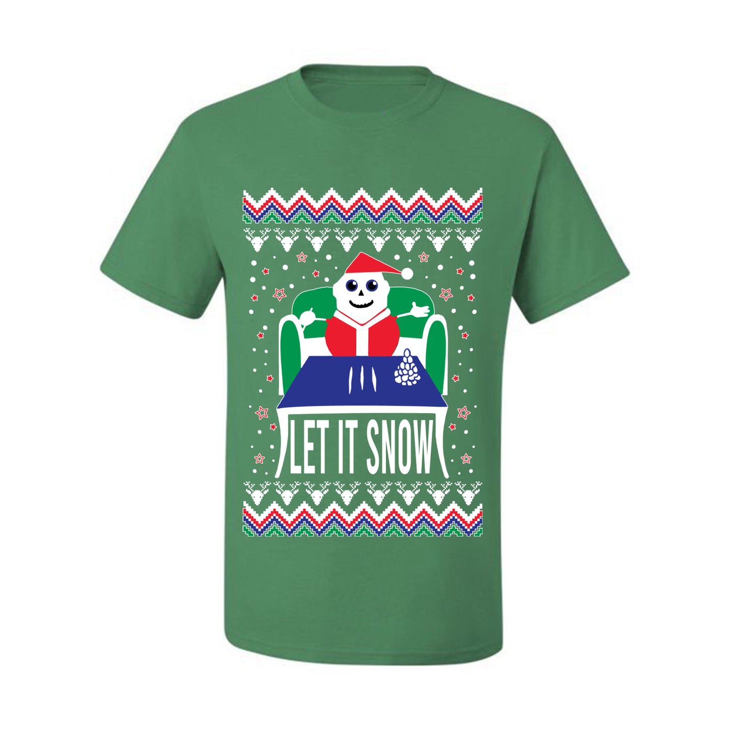 Ugly Merry Xmas Tshirt  Let It Snow Cocaine Santa  Ugly Christmas Tshirt Men's Graphic T-Shirt Ugly Christmas  Men's T-Shirt