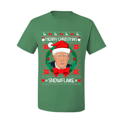 Funny Ugly Xmas Holiday  T-shirt  Trump Merry Christmas Snowflake Ugly Christmas T-shirt  Ugly Christmas  Men's T-Shirt