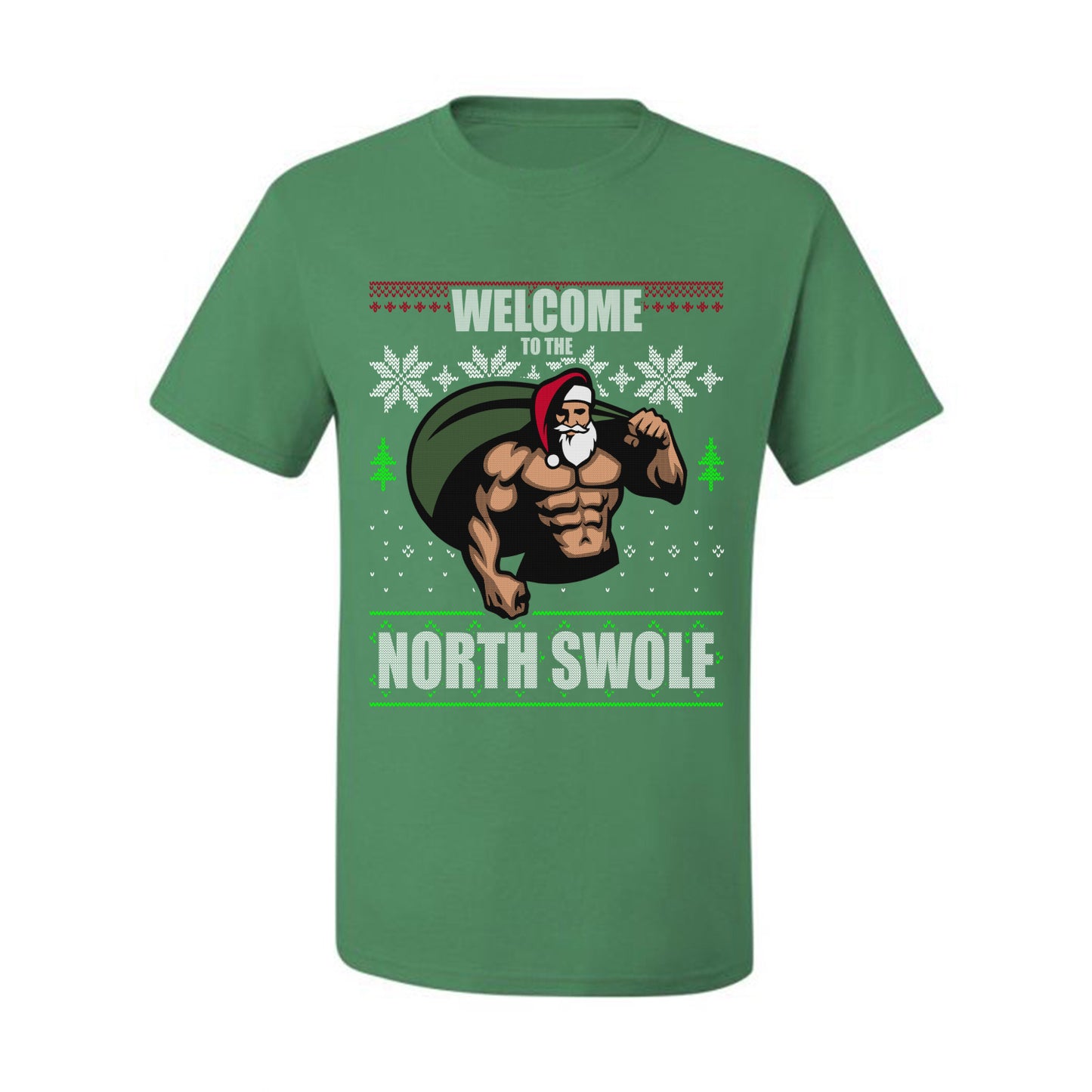 Ugly  Christmas T-shirt  "Merry Liftmas!" Santa Fitness Workout Gym Swole Gift, Group 2 Design Ugly Christmas T-shirt  Ugly Christmas  Men's T-Shirt