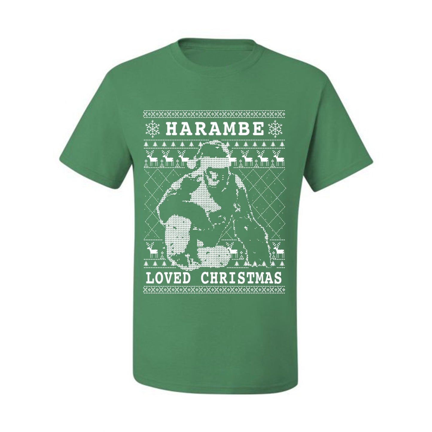 Ugly Christmas Graphic  T-shirt  Harambe Loved Christmas Funny Meme Holiday Gorilla  Ugly Christmas T-shirt  Ugly Christmas  Men's T-Shirt