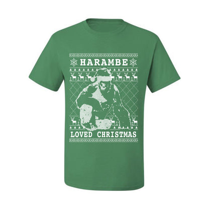 Ugly Christmas Graphic  T-shirt  Harambe Loved Christmas Funny Meme Holiday Gorilla  Ugly Christmas T-shirt  Ugly Christmas  Men's T-Shirt