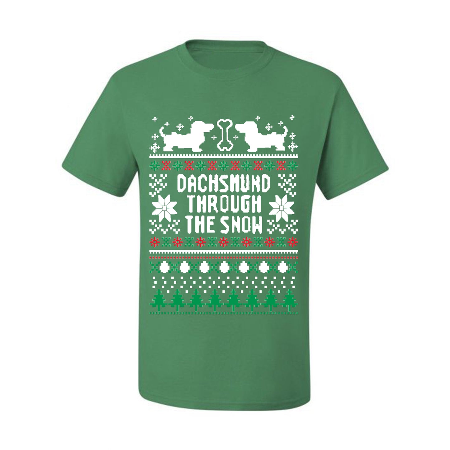Graphic Daschund Through The Snow Christmas Wild Bobby Ugly Christmas Butcher Apron BBQ Grilling, Kitchen Cooking Ugly Christmas T-shirt  Ugly Christmas  Men's T-Shirt