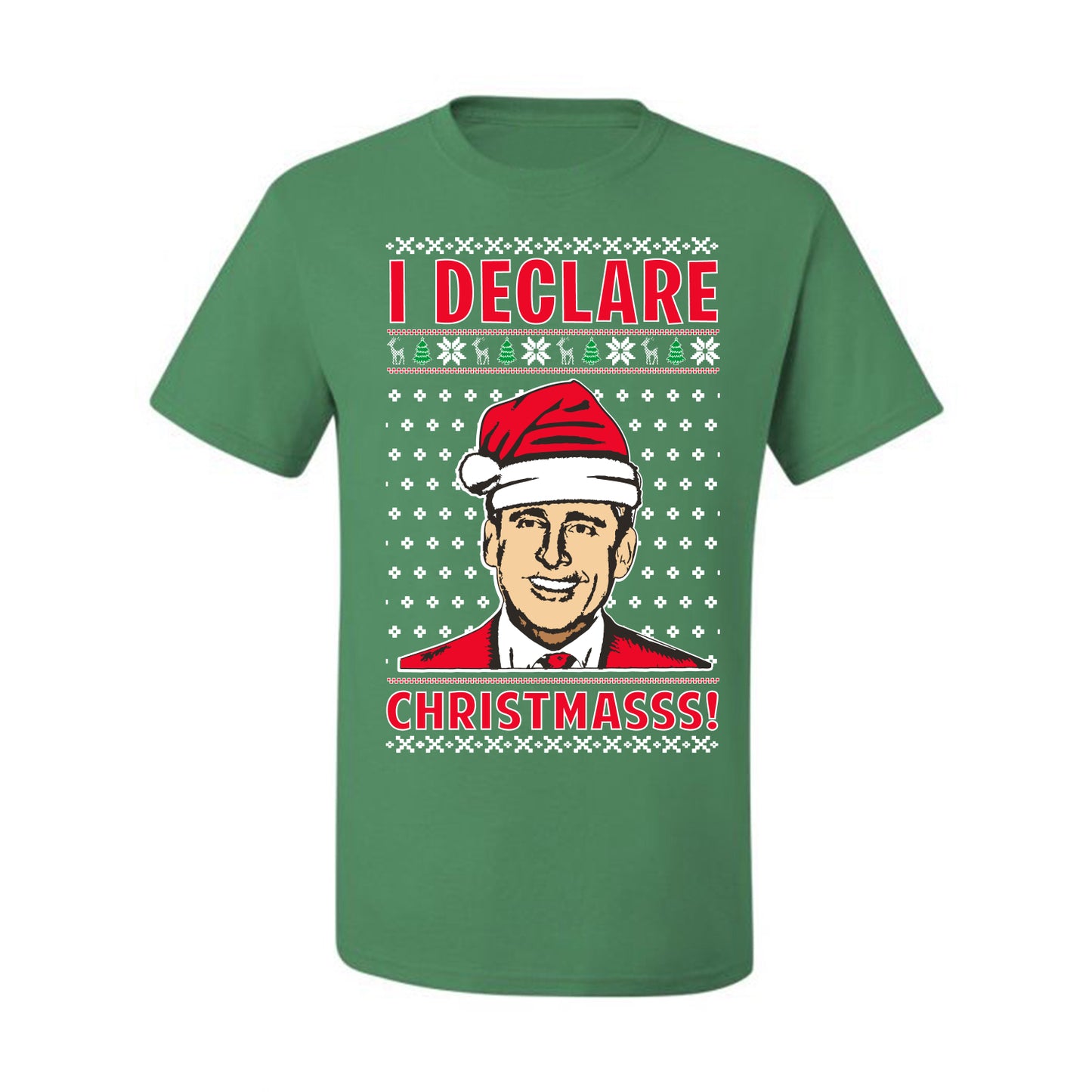 Ugly Xmas Graphic  T-shirt  Office TV Michael Scott I Declare Christmasss Ugly Christmas T-shirt  Ugly Christmas  Men's T-Shirt