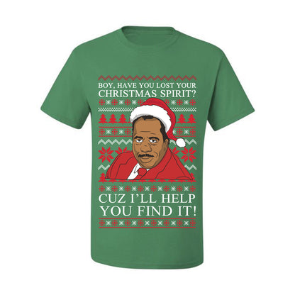 Ugly Holiday  Stanley Hudson Christmas Spirit I'll Help You Find It Ugly Christmas T-shirt  Ugly Christmas  Men's T-Shirt