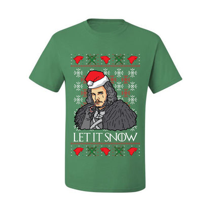 Full Color Men's Ugly Christmas T-shirt T-Shirt GoT "Let It Snow Jon Snow" Ugly Christmas T-shirt  Ugly Christmas  Men's T-Shirt