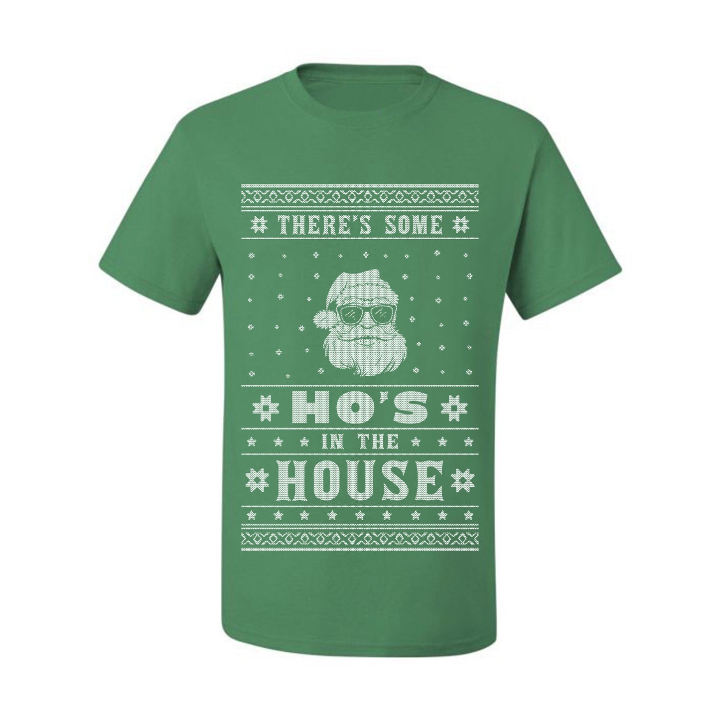 Ugly Xmas Holiday Graphic  Theres Some Hos in the House Santa Ugly Christmas T-shirt  Ugly Christmas  Men's T-Shirt