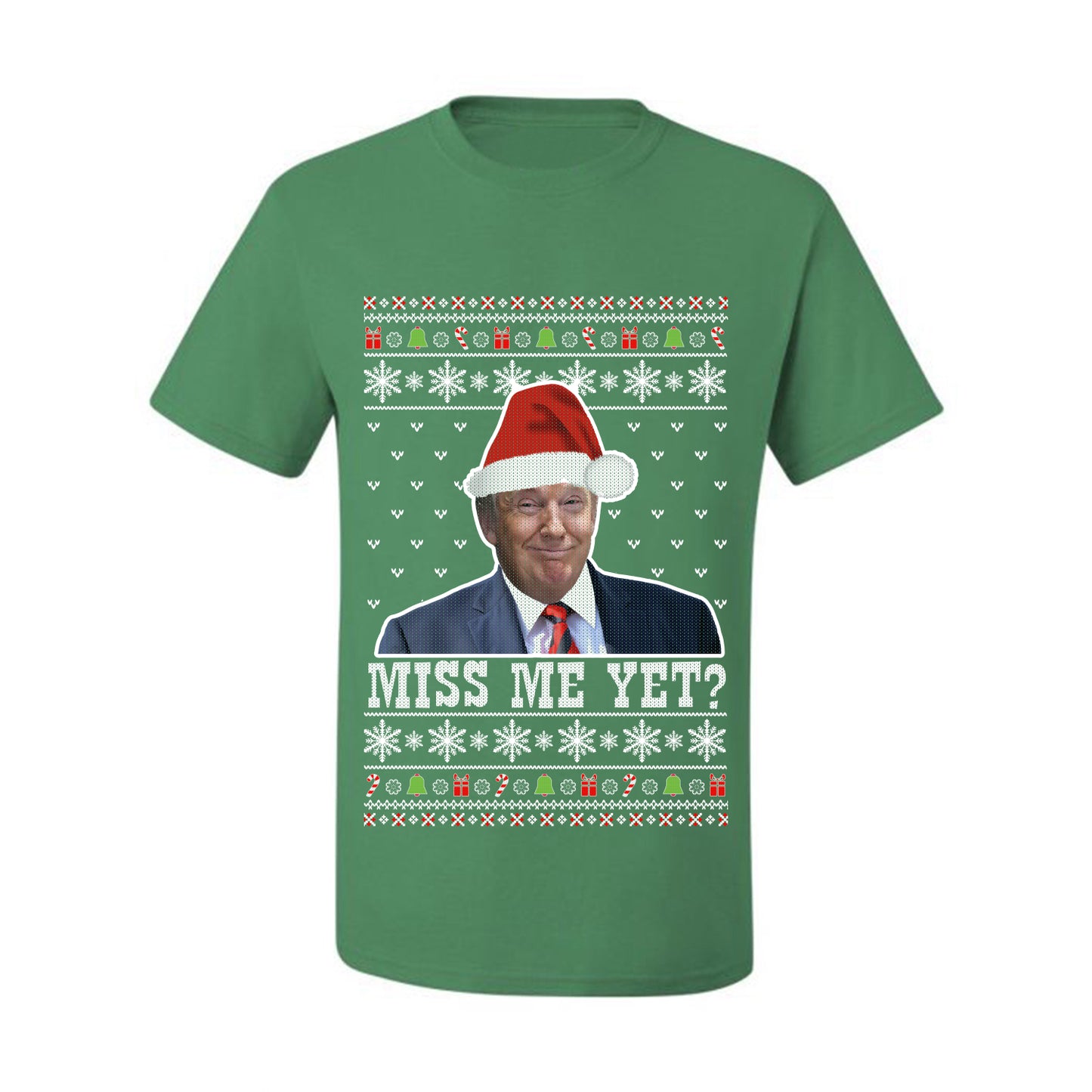 Donald Trump US President USA, Miss Me Yet?  Ugly Christmas Tshirt Men's Graphic T-Shirt Ugly Christmas  Men's T-Shirt